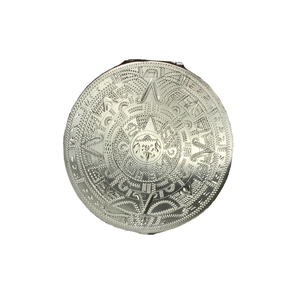 Vintage Sterling Silver Compact Mexico Stamp 925 10mm Engraved Susan 2.5" Blush